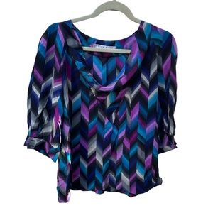 TRINA TURK SILK DRAPEY BLOUSE